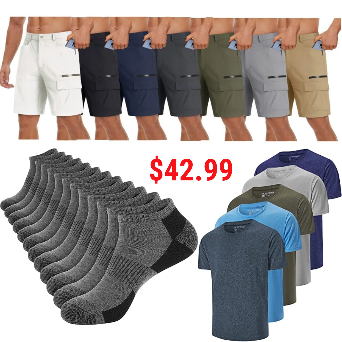 🔥Men's summer cargo shorts casual lightweight quick-drying anti-scratch combat work shorts