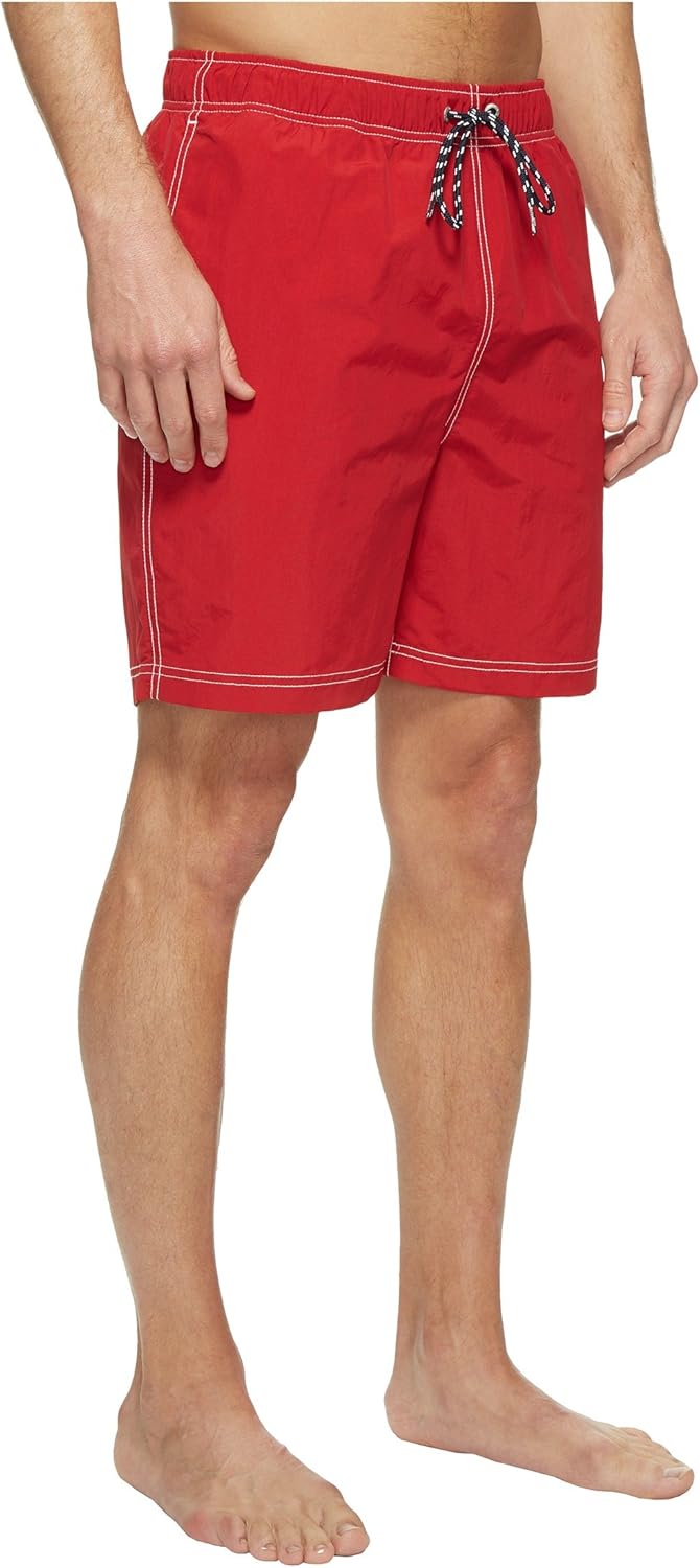 Nautica Men's Solid Quick Dry Classic Logo Swim-Trunk