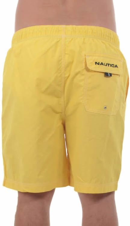 Nautica Men's Solid Quick Dry Classic Logo Swim-Trunk