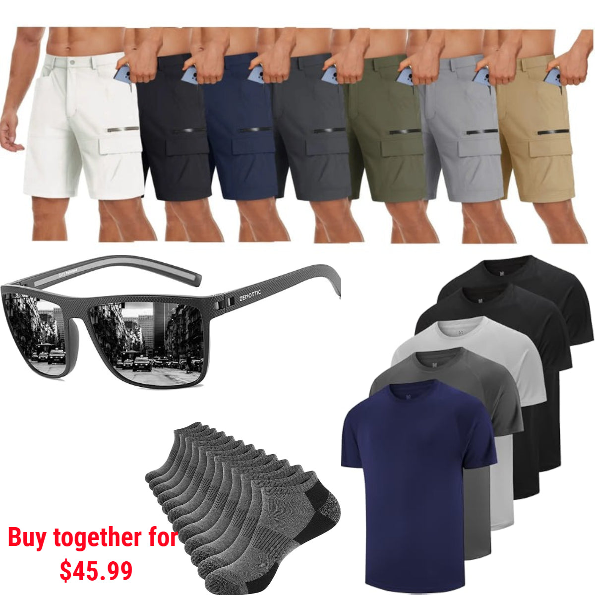 🔥Men's summer cargo shorts casual lightweight quick-drying anti-scratch combat work shorts