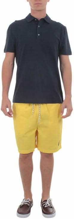 Nautica Men's Solid Quick Dry Classic Logo Swim-Trunk