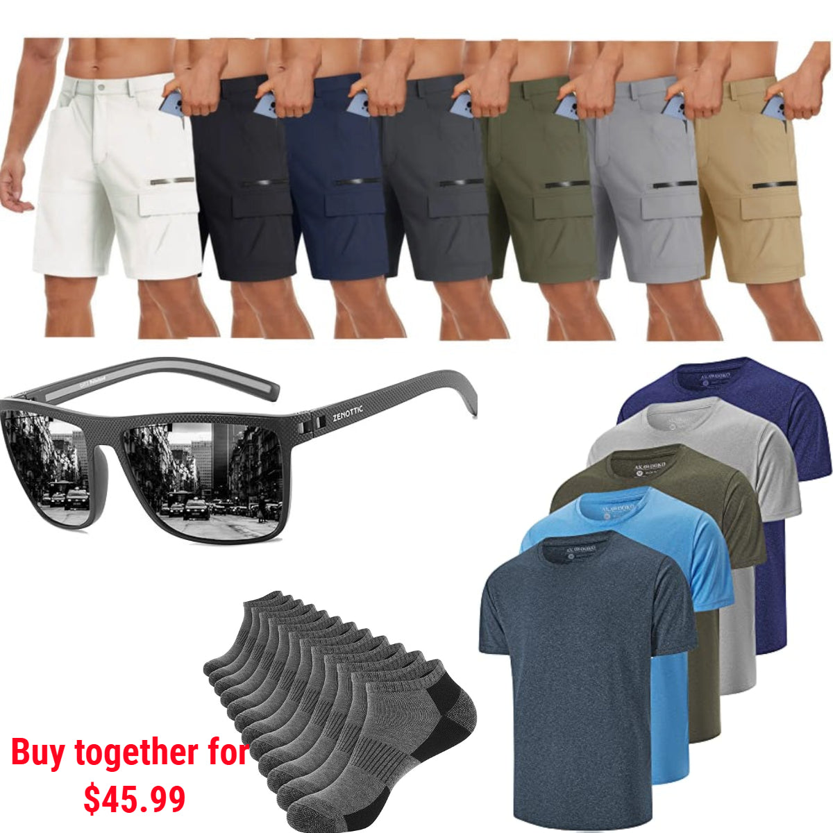 🔥Men's summer cargo shorts casual lightweight quick-drying anti-scratch combat work shorts