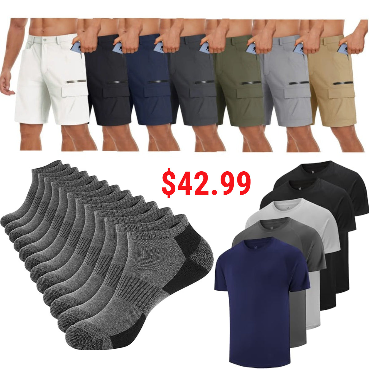 🔥Men's summer cargo shorts casual lightweight quick-drying anti-scratch combat work shorts